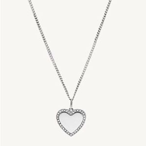 Fossil Brand Be Mine Stainless Steel Heart Pendant Necklace *NWT*
